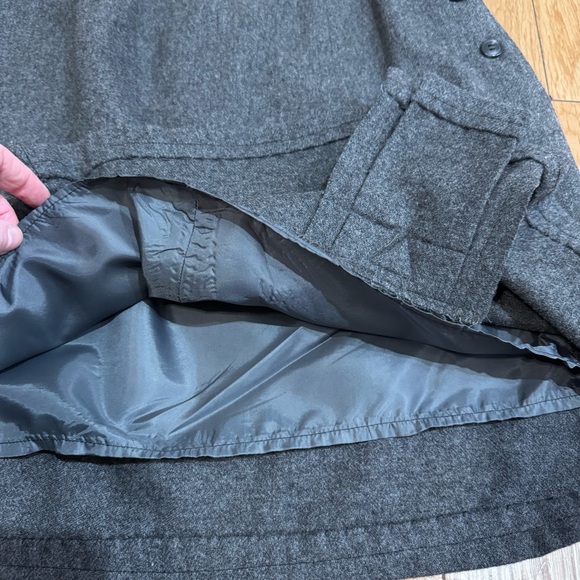 Charcoal Wool Skirt with Side Button Detail - Picture 13 of 14